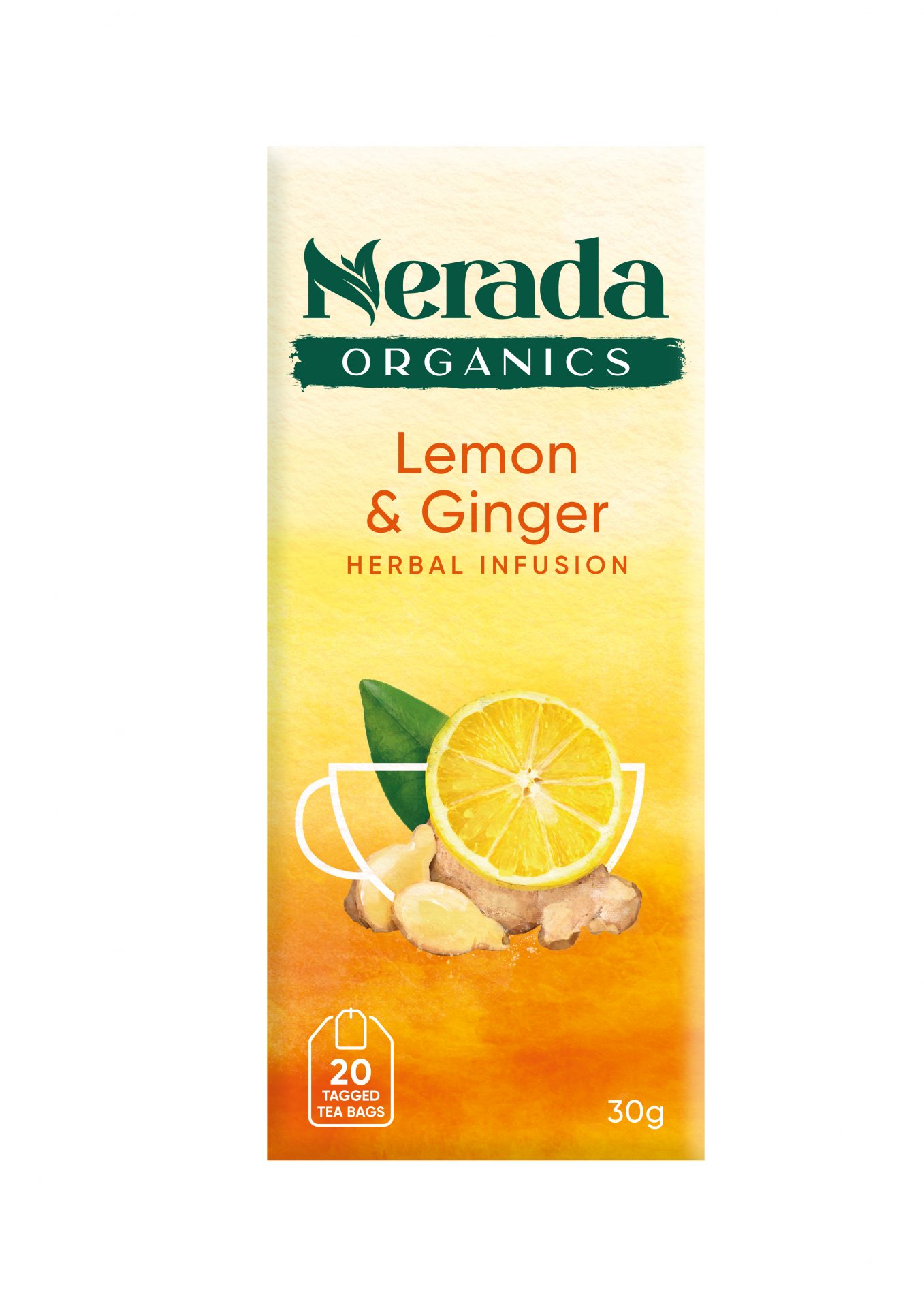 Organic Lemon & Ginger Tea Bags 20's - Pacchini Sales & Distribution